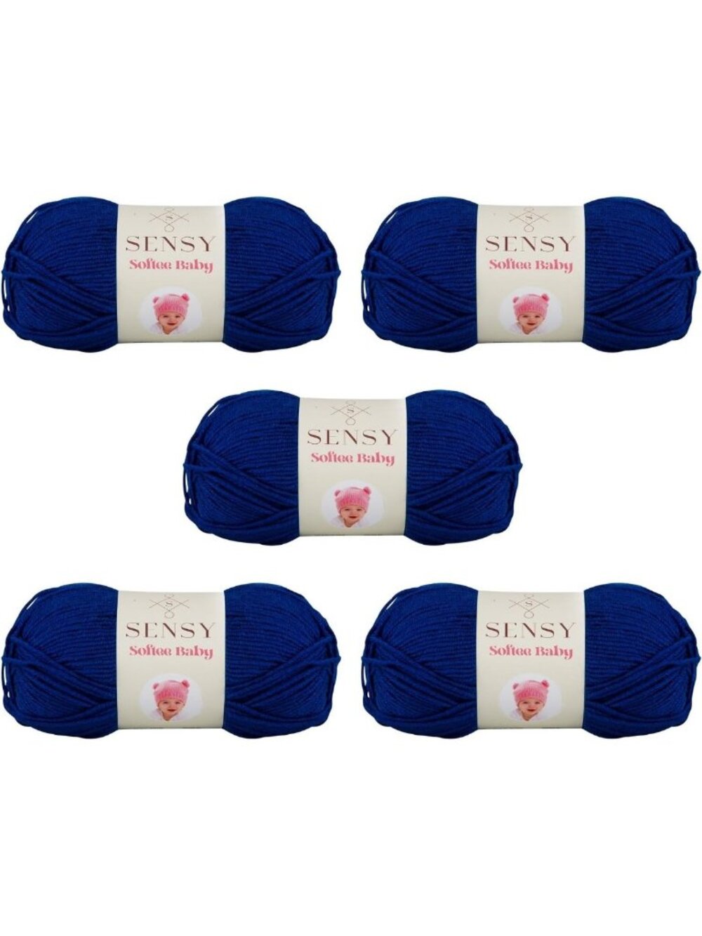 Premium Anti-Pill Acrylic Yarn 5 Pack - Royal Blue, Soft & Durable, 273 Yards